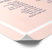 Dusty Rose & Minimallandschaft Hochzeitssitze Poster (Ecke)