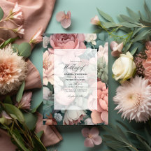 Dusty Rose, Minze Green und Blush Floral Wedding