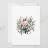 Dusty Rose, Minze Green und Blush Floral Wedding Einladung (Rückseite)