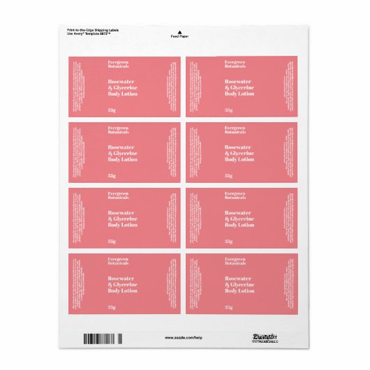 Dusty Rose Modern Cosmetics Flasche Label (Vorne)