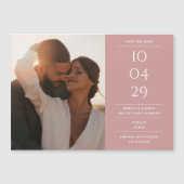 Dusty Rose Modern Wedding Foto Save the Date Magneteinladung (Vorderseite)