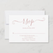 Dusty Rose Moderne, elegante Script Wedding RSVP Karte (Vorderseite)