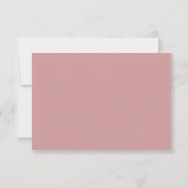 Dusty Rose Moderne, elegante Script Wedding RSVP Karte (Rückseite)