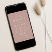 Dusty Rose Moderne Eleganz Hochzeit Einladung