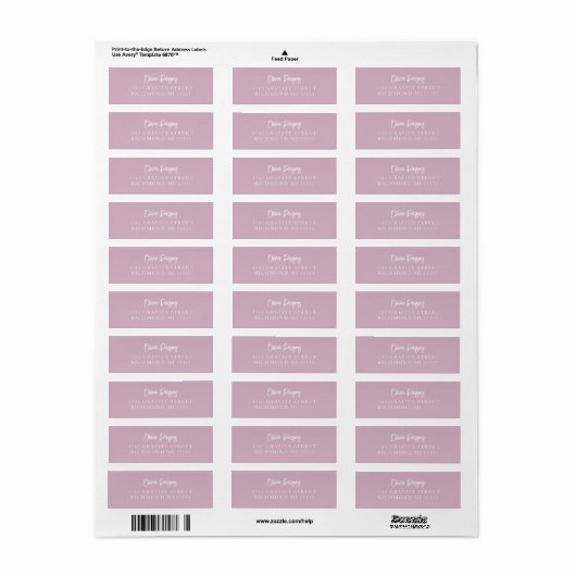 Dusty Rose Moderne Handschrift Scripting-Adresse (Vorne)
