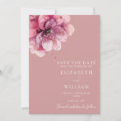 Dusty Rose Moderne Hochzeit der Wasserfarben Save The Date (Vorderseite)