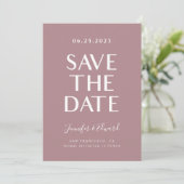 Dusty Rose Moderne Hochzeit rettet das Datum Save The Date (Stehend Vorderseite)