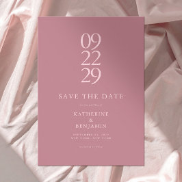 Dusty Rose Moderne Minimalistische Hochzeit Save The Date