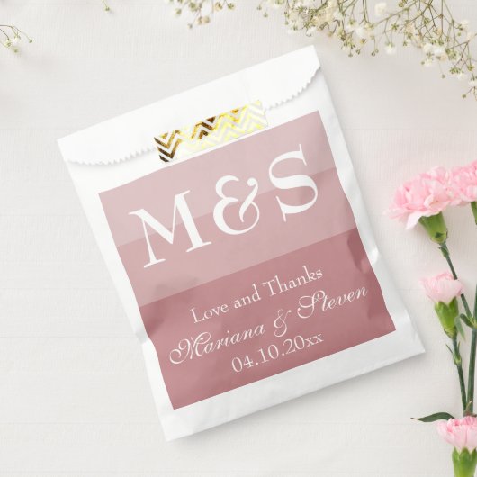 Dusty Rose Moderne Script Fevor Bag Geschenktütchen (Versiegelt)