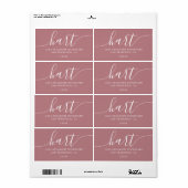 Dusty Rose Moderne Script Rücksendeadresse (Vorne)