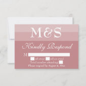Dusty Rose Moderne Script Wedding RSVP Card Dankeskarte (Vorderseite)