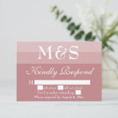 Dusty Rose Moderne Script Wedding RSVP Card Dankeskarte (Stehend Vorderseite)