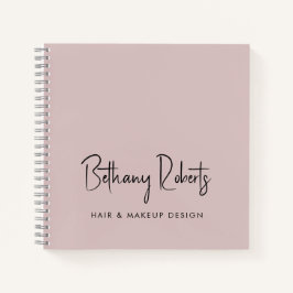 Dusty Rose Moderne Signatur Script Hair and Makeup Notizblock