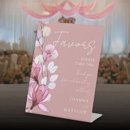 Dusty Rose Moderne, transparente Blumenfavoriten Sockelschild