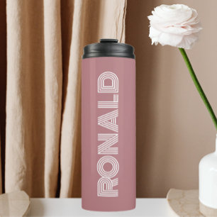 Dusty Rose Moderne Typografie Personalisiert Thermosbecher