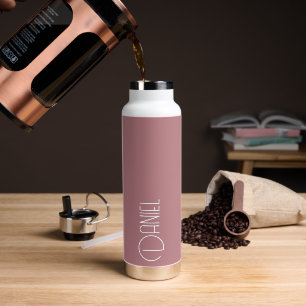 Dusty Rose Moderne Typografie Personalisiert Trinkflasche