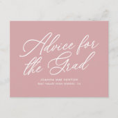 Dusty Rose Moderner Abschluss Hinweiskarte (Vorderseite)