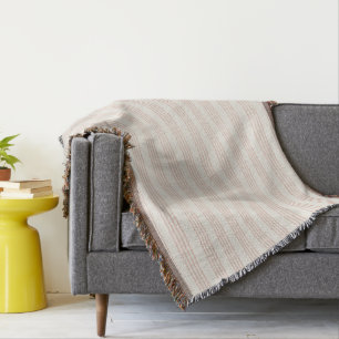 Dusty Rose Moderner Minimalistischer Streifen Boho Decke