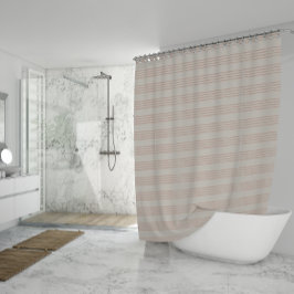 Dusty Rose Moderner Minimalistischer Streifen Boho Duschvorhang