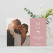 Dusty Rose Modernes Minimalistisches HochzeitsFoto Save The Date (Stehend Vorderseite)