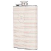 Dusty Rose Modernes Monogramm Name Boho Strip Flachmann (Links)