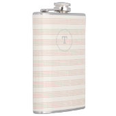 Dusty Rose Modernes Monogramm Name Boho Strip Flachmann (Rechts)