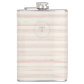 Dusty Rose Modernes Monogramm Name Boho Strip Flachmann (Vorderseite)