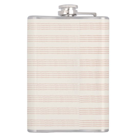 Dusty Rose Modernes Monogramm Name Boho Strip Flachmann (Rückseite)