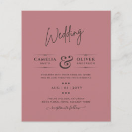 Dusty Rose Monochrome Wedding Flyer