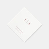 Dusty Rose Monogram Elegant Simple Wedding Napkins Serviette (Ecke)