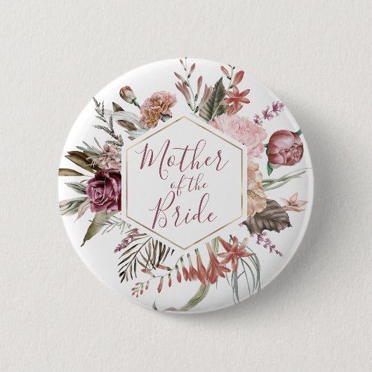 Dusty Rose Mutter des Bride Button (Vorderseite)