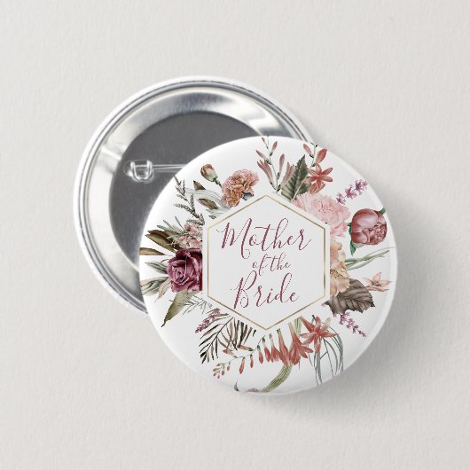 Dusty Rose Mutter des Bride Button (Vorne & Hinten)