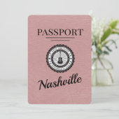 Dusty Rose Nashville Passport Save the Date (Stehend Vorderseite)