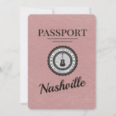 Dusty Rose Nashville Passport Save the Date (Vorderseite)