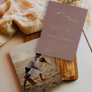 Dusty Rose Night Before Probe Dinner Gold Folieneinladung