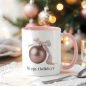DUSTY ROSE ORNAMENT MUG FOR CHIC HOLIDAYS TASSE