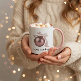DUSTY ROSE ORNAMENT MUG FOR CHIC HOLIDAYS TASSE