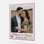 Dusty Rose & Pale Pink Two Hearts Catholic Wedding Acrylschild (Winkel)