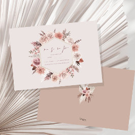 Dusty Rose Pampas Boho Wedding RSVP