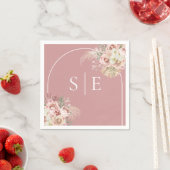 Dusty Rose Pampas Grass Arch Monogram Napkins Serviette (Beispiel)