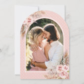 Dusty Rose Pampas Grass Arch Navy Brautparty Einladung (Rückseite)