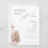 Dusty Rose Pampas Grass Intime Hochzeit Einladung (Vorderseite)