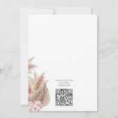 Dusty Rose Pampas Grass Intime Hochzeit Einladung (Rückseite)