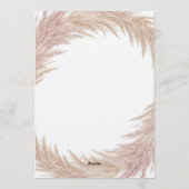 Dusty Rose Pampas Grass Wedding Invitation Einladung (Rückseite)