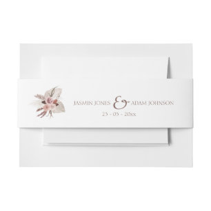 Dusty Rose Pampas Wedding Einladung Einladungsbanderole