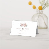 Dusty Rose Pampas Wedding Table Platzkarte (Vorderseite)