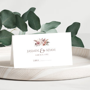 Dusty Rose Pampas Wedding Table Platzkarte
