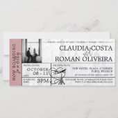 Dusty Rose Paris Wedding Boarding Einladung (Vorderseite)