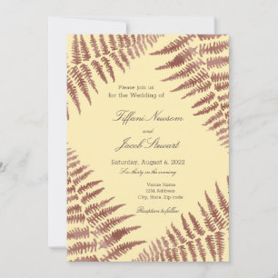 Dusty Rose & Peach Blush Ferns Wedding Einladung