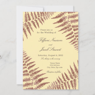 Dusty Rose & Peach Blush Ferns Wedding Einladung